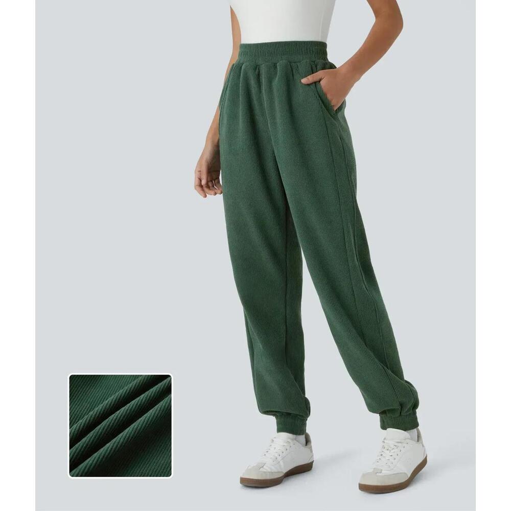 Halara NWT High Waisted Pocket Corduroy Casual Joggers -‎ Size XS